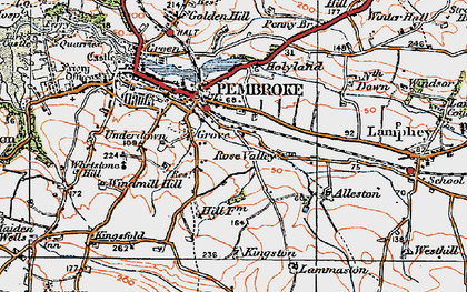 Old map of Merlin's Cross in 1922