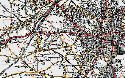 Old map of Merridale in 1921