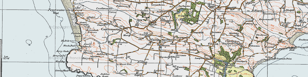 Old map of Merrion in 1922