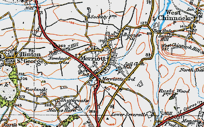 Old map of Merriott in 1919