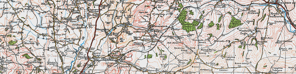 Old map of Merriott in 1919