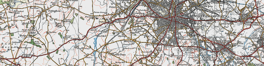 Old map of Merry Hill in 1921