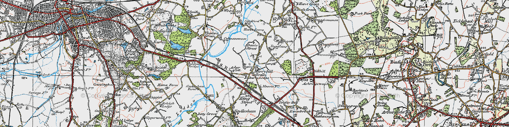 Old map of Merryhill Green in 1919