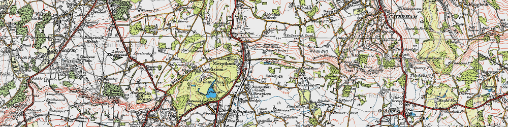 Old map of Merstham in 1920