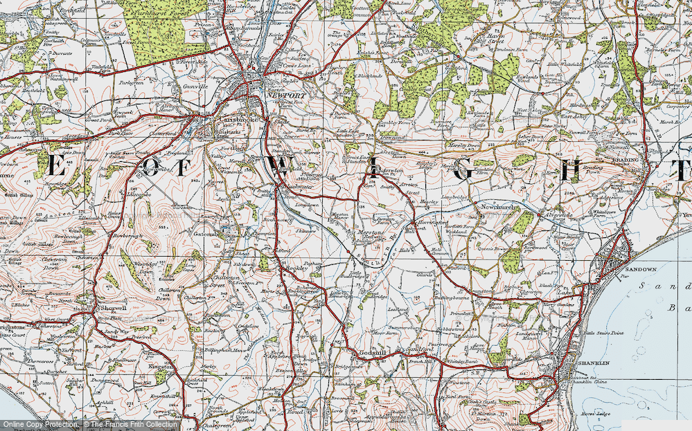 Old Map of Merstone, 1919 in 1919