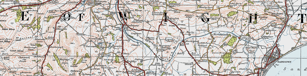 Old map of Merstone in 1919