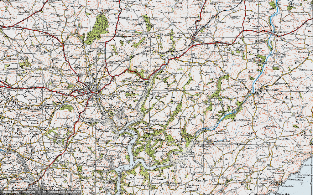 Old Map of Merther, 1919 in 1919