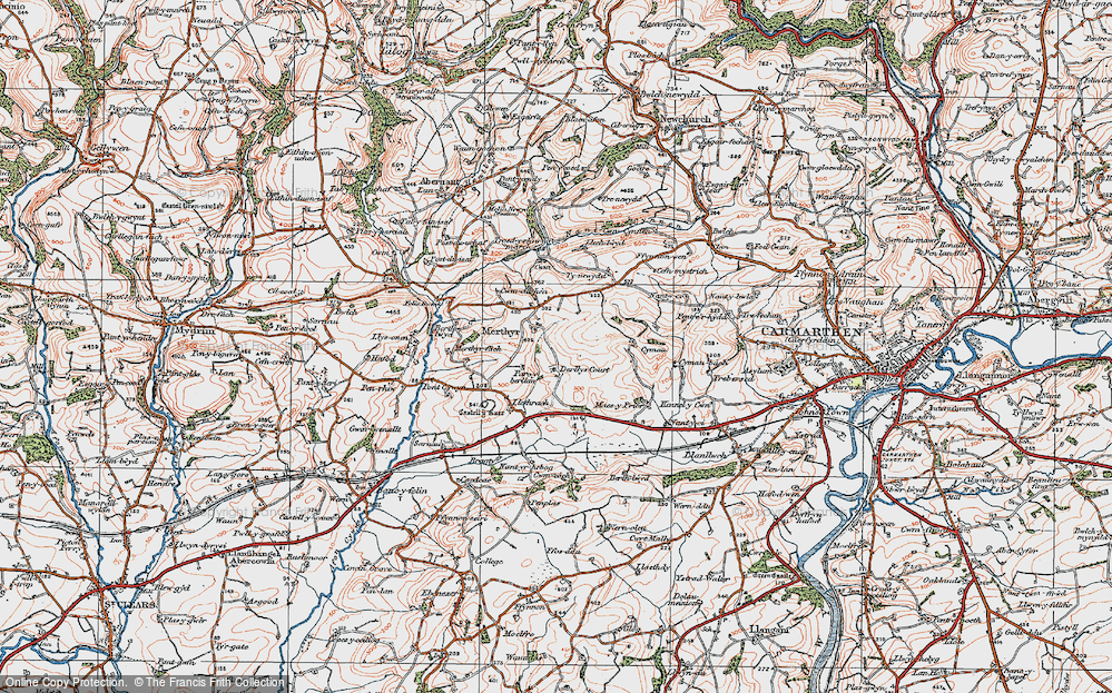 Old Map of Merthyr, 1923 in 1923