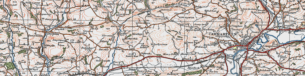 Old map of Merthyr in 1923