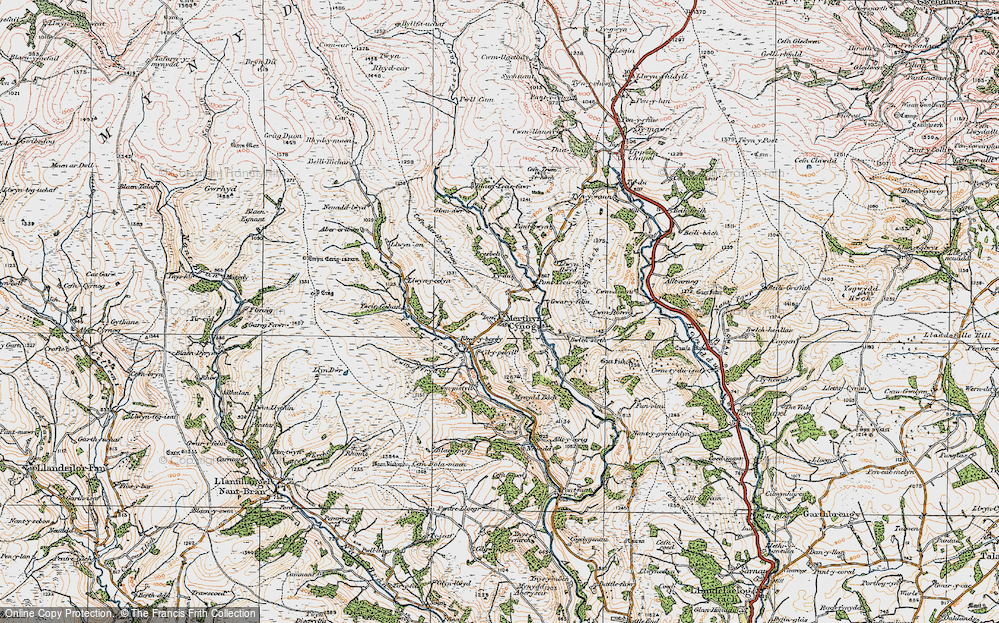 Old Map of Merthyr Cynog, 1923 in 1923