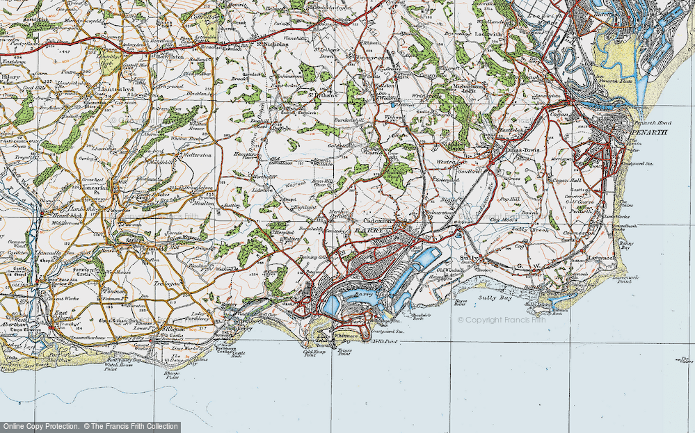 Old Map of Merthyr Dyfan, 1919 in 1919