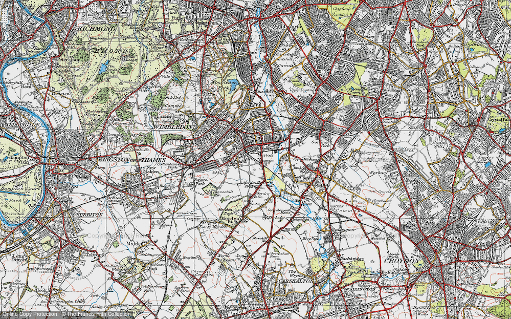 Old Map of Merton, 1920 in 1920