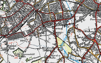 Old map of Merton in 1920