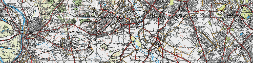 Old map of Merton in 1920
