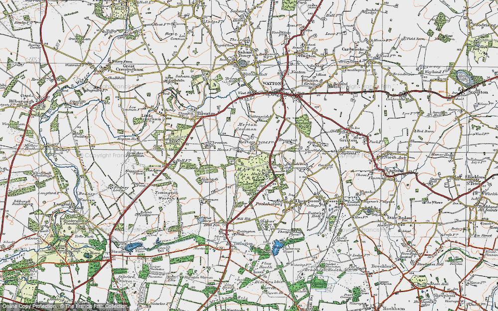 Old Map of Merton, 1921 in 1921