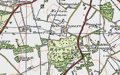 Old map of Merton in 1921