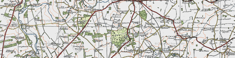 Old map of Merton in 1921