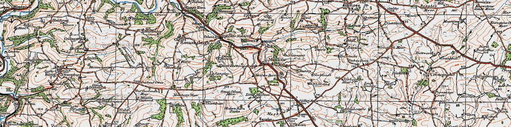 Old map of Burrow Cross in 1919