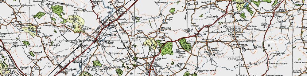 Old map of Messing in 1921