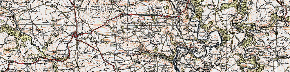 Old map of Metherell in 1919