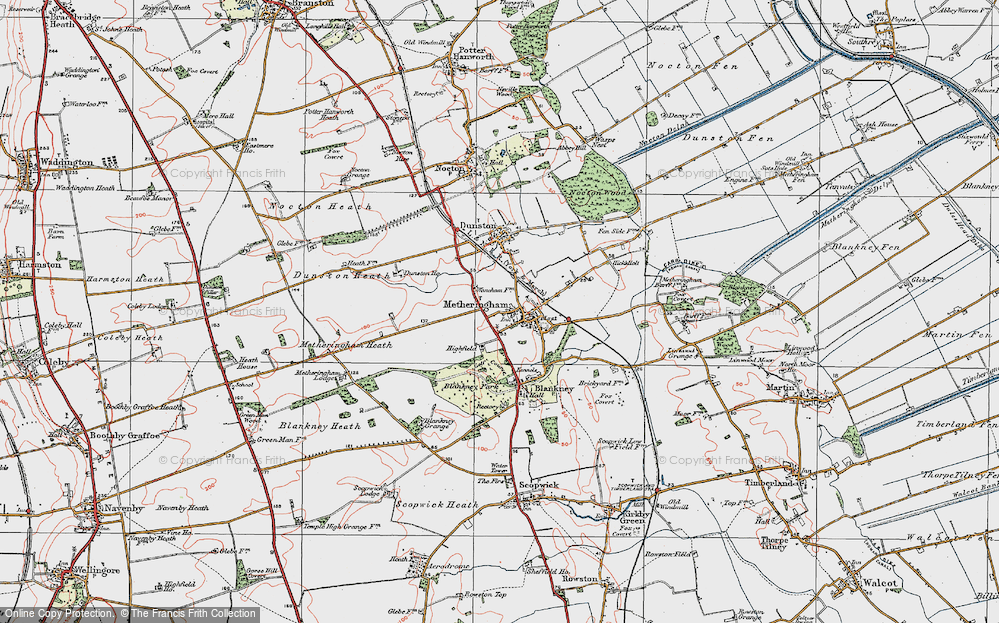 Old Map of Metheringham, 1923 in 1923