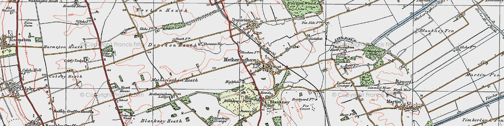 Old map of Metheringham in 1923