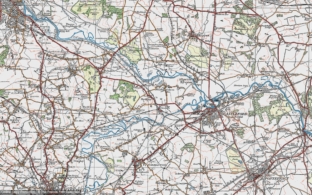 Old Map of Methley, 1925 in 1925