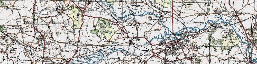 Old map of Methley in 1925