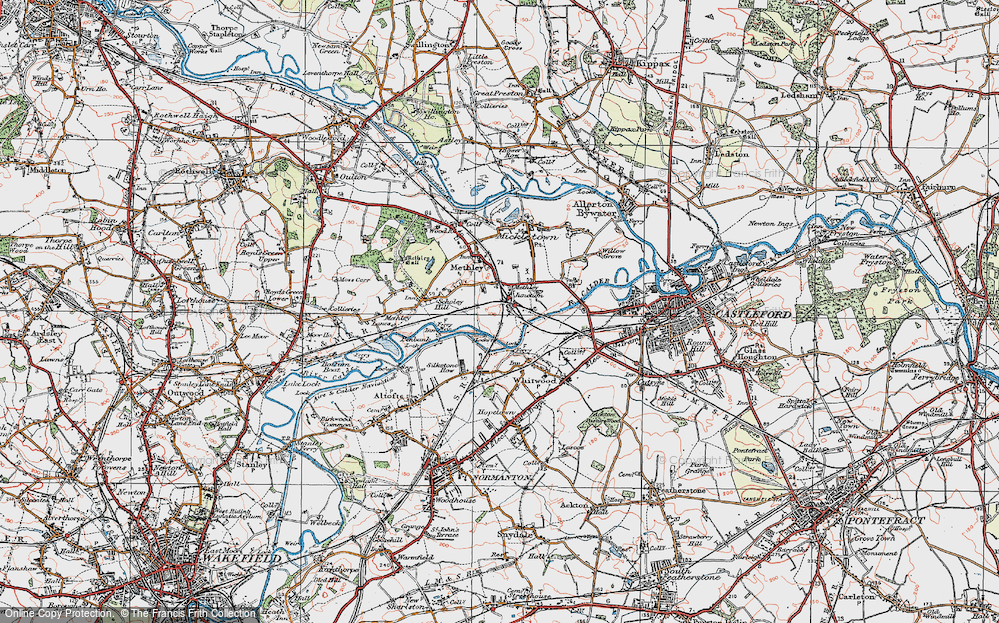 Old Map of Methley Junction, 1925 in 1925