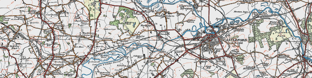 Old map of Methley Junction in 1925