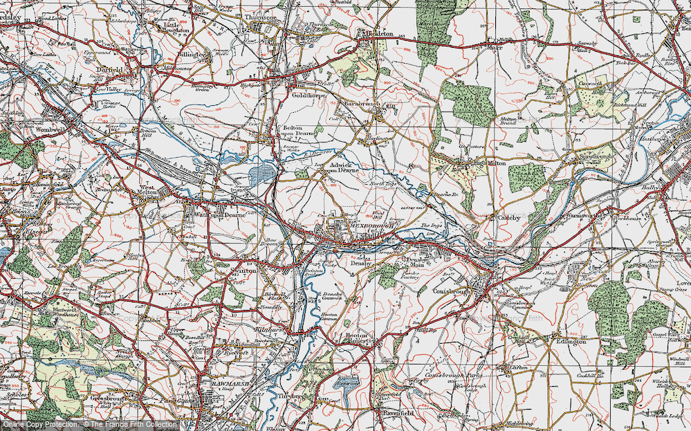 Old Map of Mexborough, 1924 in 1924