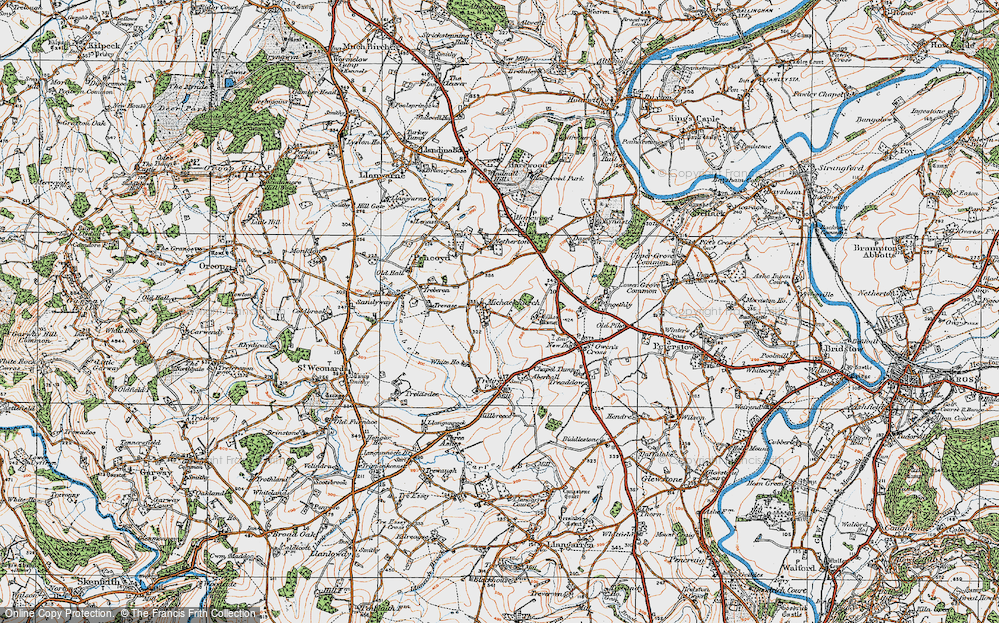 Old Map of Michaelchurch, 1919 in 1919