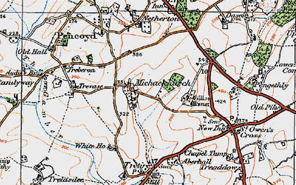 Old map of Michaelchurch in 1919