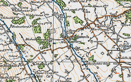 Old map of Michaelchurch Escley in 1920