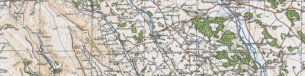 Old map of Michaelchurch Escley in 1920
