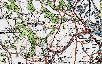 Old map of Michaelston-le-Pit in 1919
