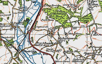 Old map of Michelmersh in 1919