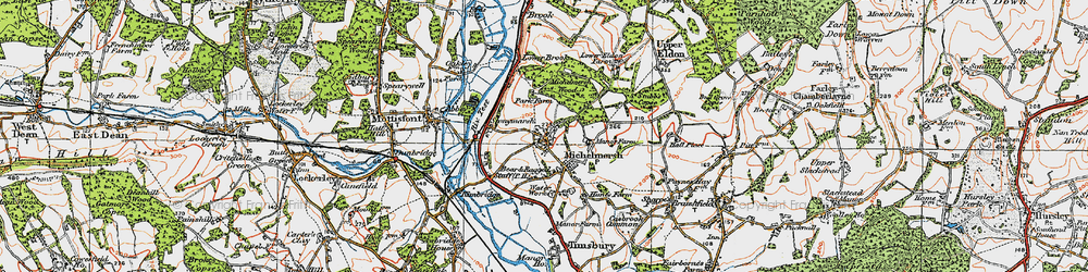 Old map of Michelmersh in 1919