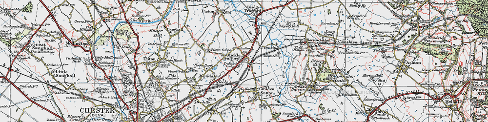 Old map of Mickle Trafford in 1924