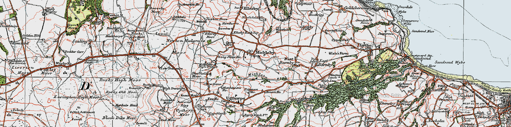Old map of Mickleby in 1925