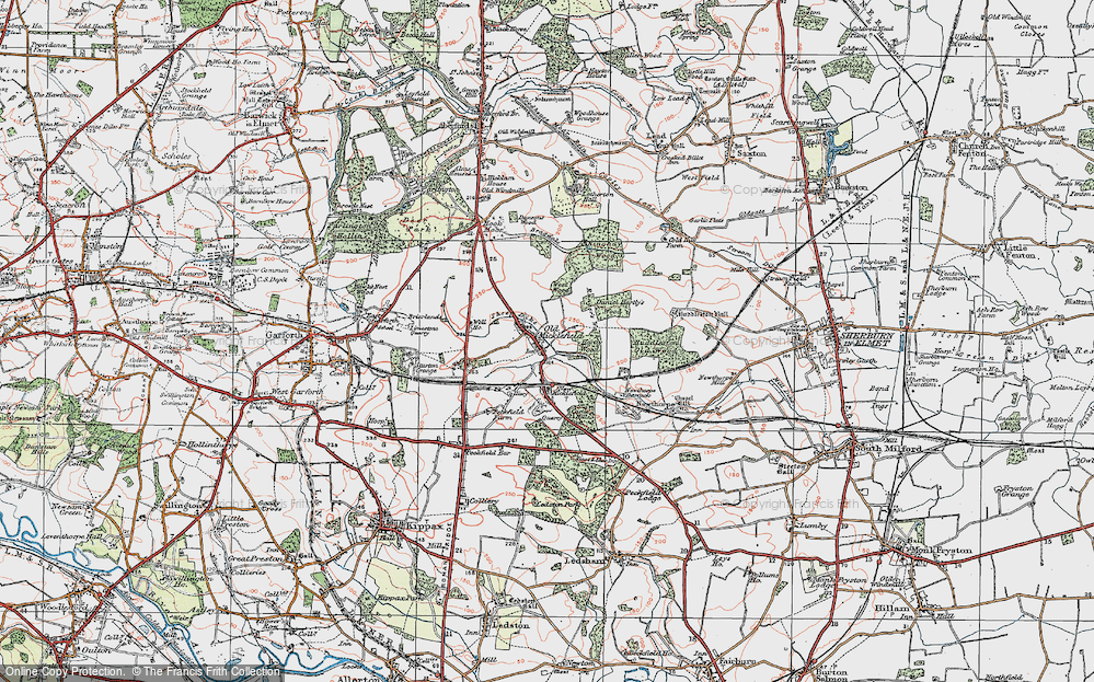Old Map of Historic Map covering Bragdale in 1925