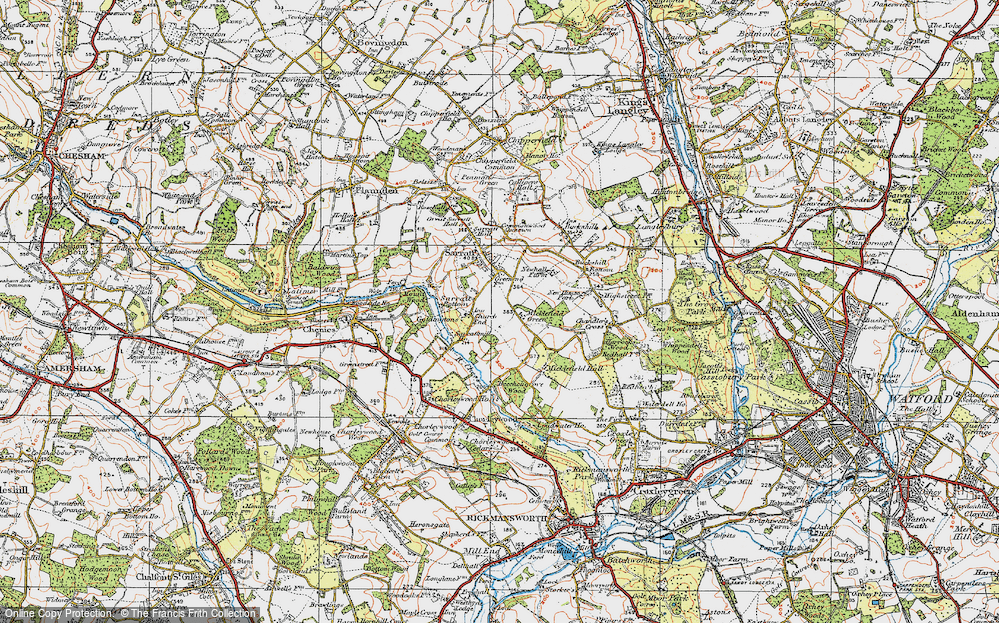 Old Map of Historic Map covering Beechengrove Wood in 1920
