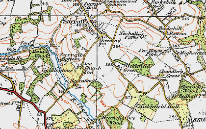 Old map of Micklefield Green in 1920