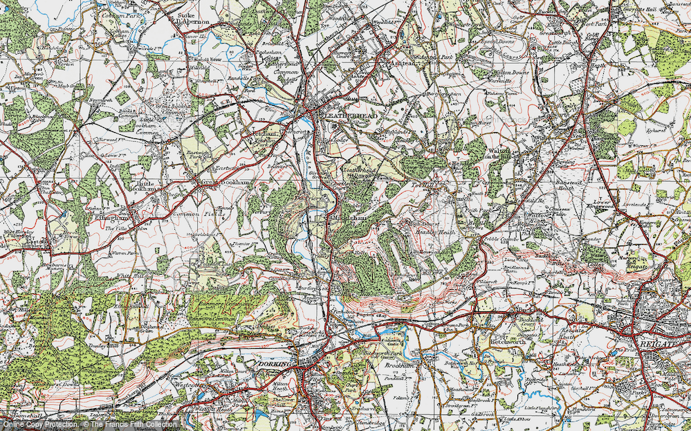 Old Map of Historic Map covering White Hill in 1920