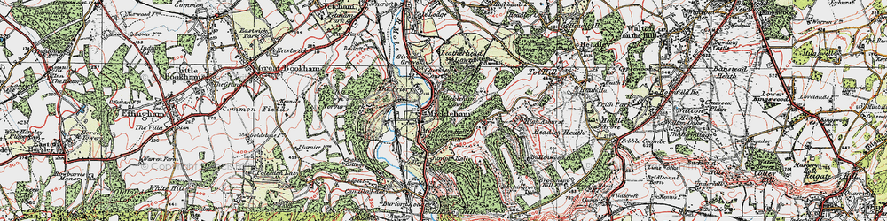Old map of Mickleham in 1920