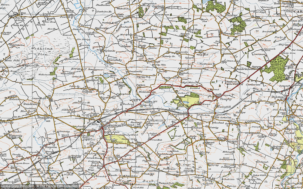 Old Map of Historic Map covering Whinnow Beck in 1925