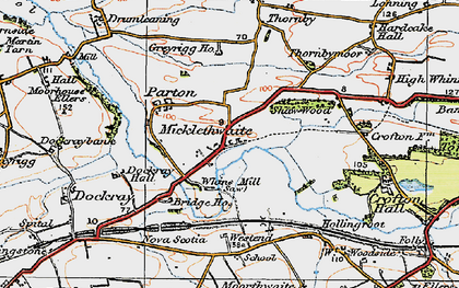 Old map of Whinnow Beck in 1925