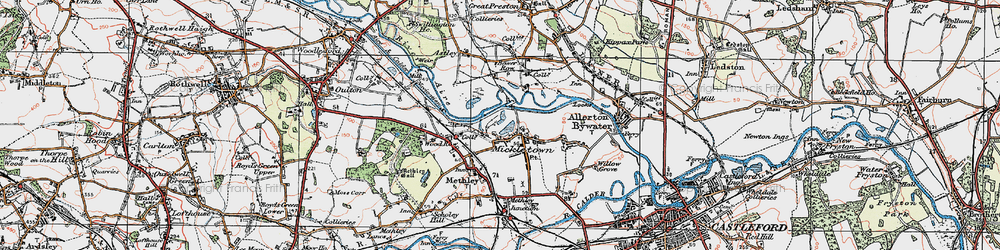 Old map of Mickletown in 1925