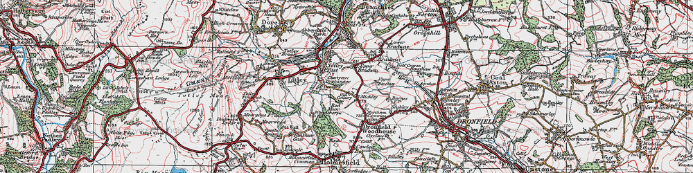 Old map of Mickley in 1923