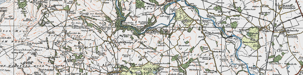 Old map of Mickley in 1925
